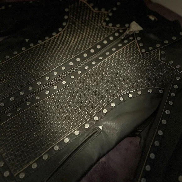 CRIPPLE CREEK Women's Studded Leather Jacket - S